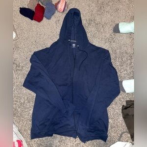 Men’s Athletic works 3X navy blue zip up with drawstrings and hood